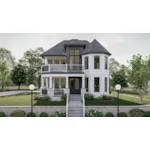 Arts & Crafts House Plan Front of House 123D-0595