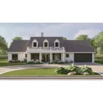 Colonial House Plan Front of House 123D-0597