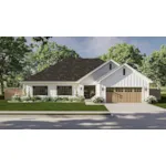 Ranch House Plan Front of House 123D-0655
