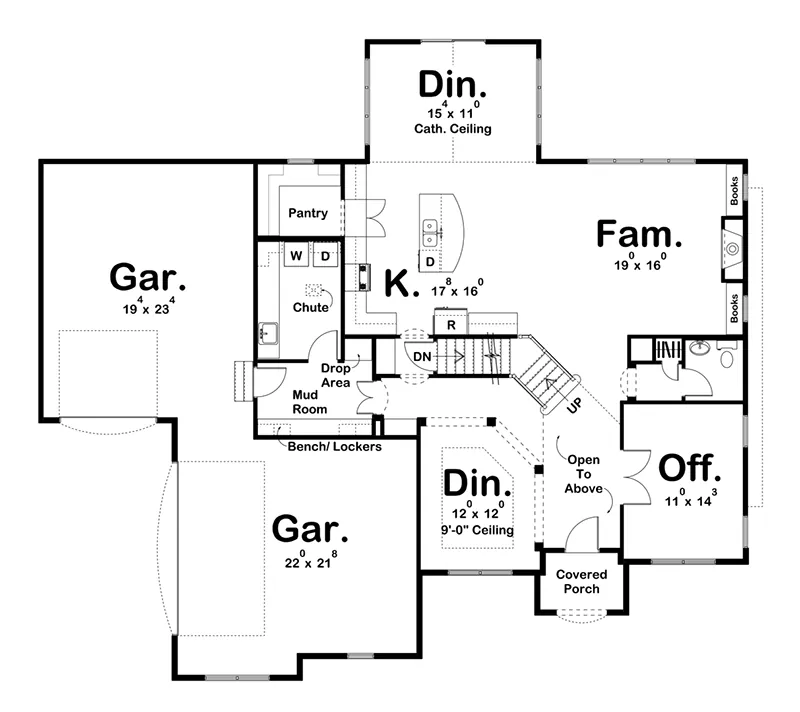 Traditional House Plan First Floor - 123S-0006 - Shop House Plans and More