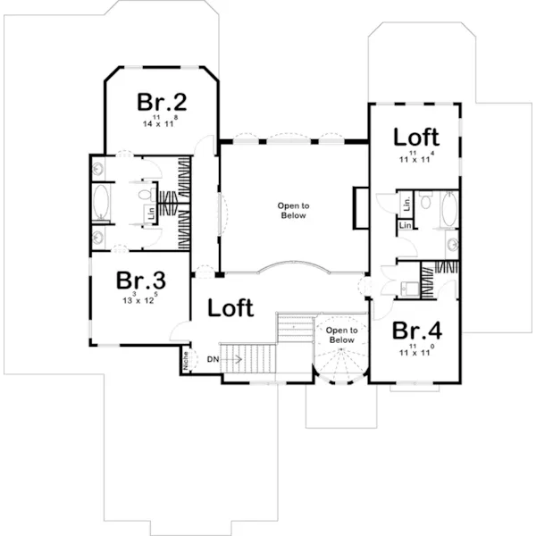 Luxury House Plan Second Floor - Scottsdale Lane Luxury Home 123S-0009 - Shop House Plans and More