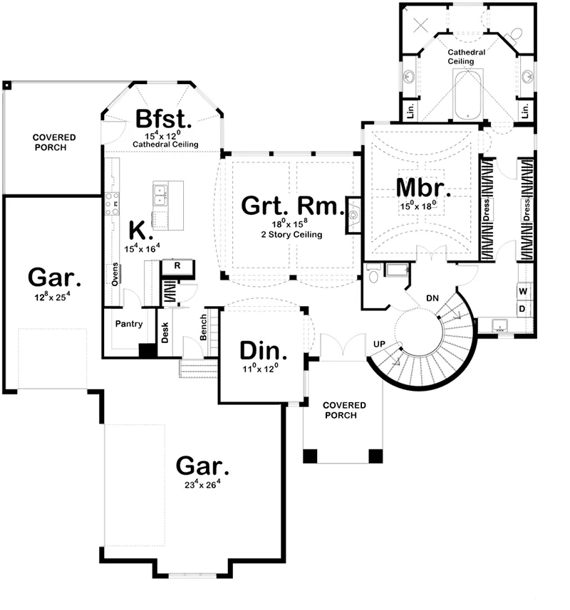 Luxury House Plan First Floor - 123S-0010 - Shop House Plans and More