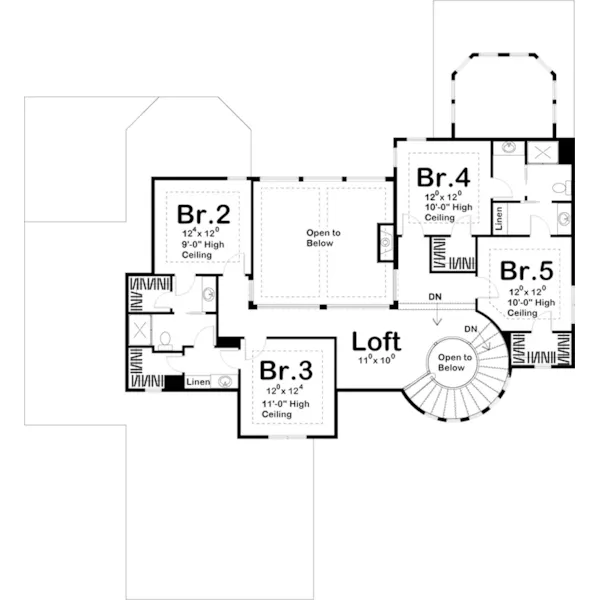 Mediterranean House Plan Second Floor - Fairchild Hill Luxury Home 123S-0010 - Shop House Plans and More