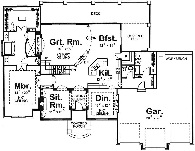 Mediterranean House Plan First Floor - 123S-0012 - Shop House Plans and More