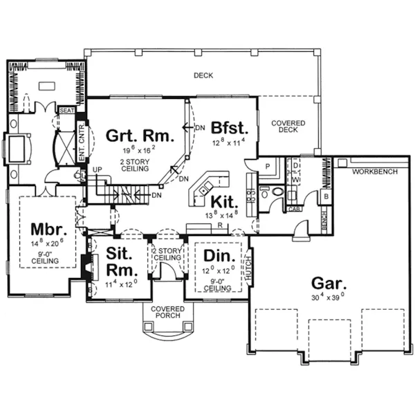 Sunbelt House Plan First Floor - Stallworth European Home 123S-0012 - Shop House Plans and More