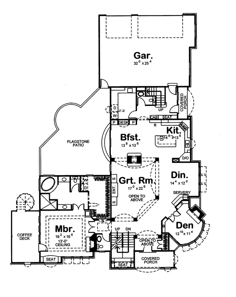 Country French House Plan First Floor - 123S-0013 - Shop House Plans and More