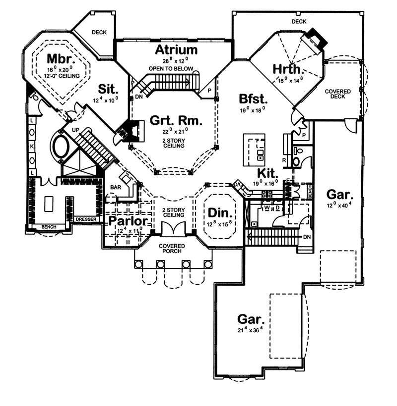 Florida House Plan First Floor - 123S-0014 - Shop House Plans and More
