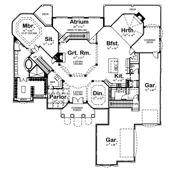 Sunbelt House Plan First Floor - Collmore Luxury Home 123S-0014 - Shop House Plans and More