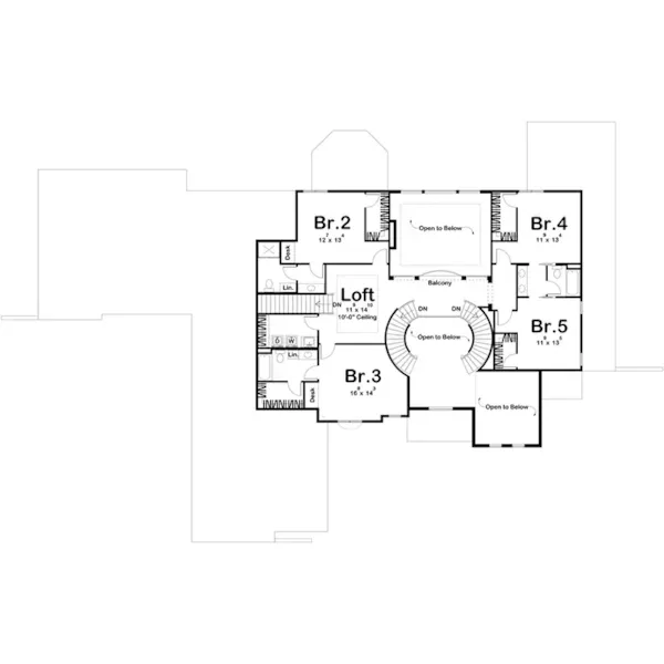 Italian House Plan Second Floor - Kirkwood Hill European Home 123S-0015 | House Plans and More