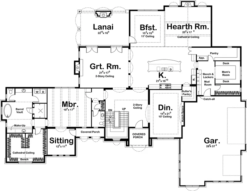 Mediterranean House Plan First Floor - 123S-0016 - Shop House Plans and More