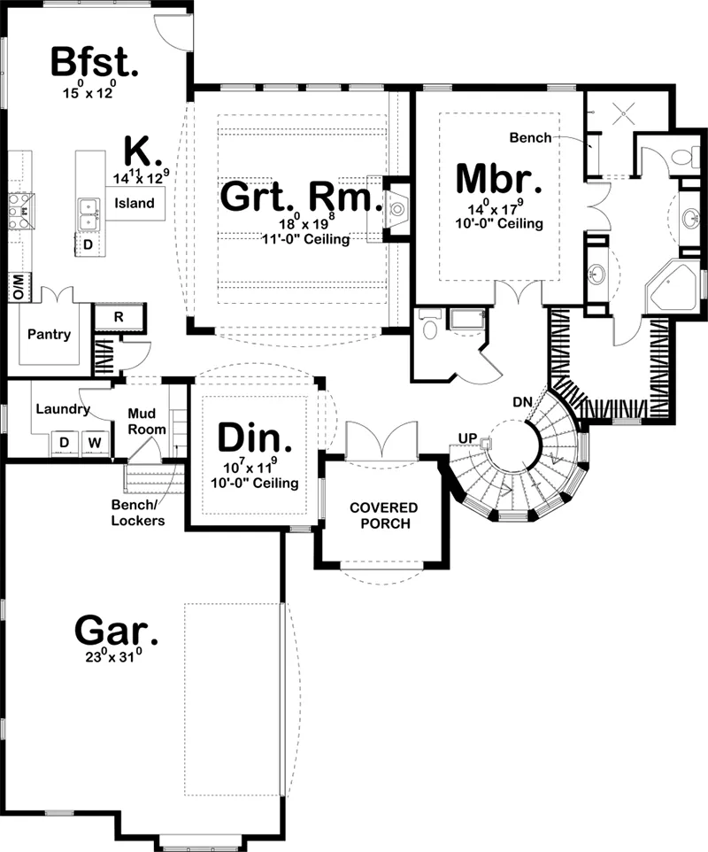 European House Plan First Floor - 123S-0017 - Shop House Plans and More
