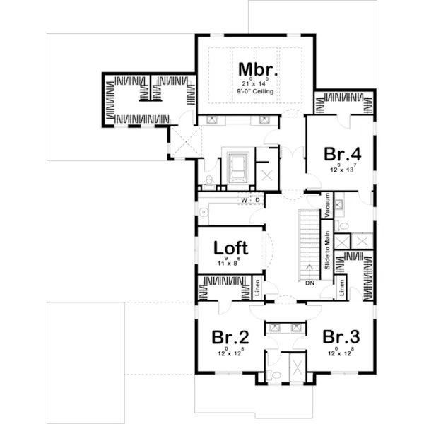 Modern House Plan Second Floor - North Park Luxury Home 123S-0018 - Shop House Plans and More