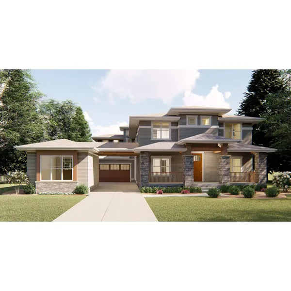 Modern House Plan Front of Home - North Park Luxury Home 123S-0018 - Shop House Plans and More