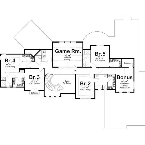 Southwestern House Plan Second Floor - Maple Wood Luxury Home 123S-0019 - Shop House Plans and More