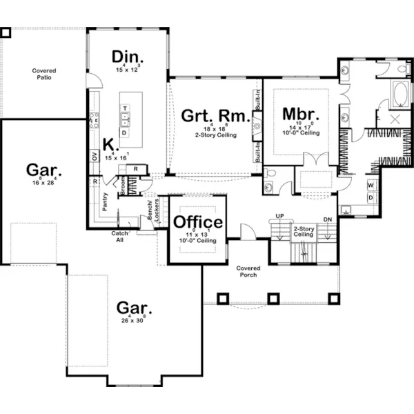 Arts & Crafts House Plan First Floor - Malone Bay Luxury Home 123S-0021 - Shop House Plans and More