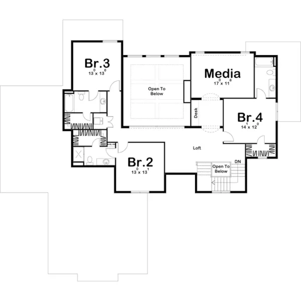 Arts & Crafts House Plan Second Floor - Malone Bay Luxury Home 123S-0021 - Shop House Plans and More