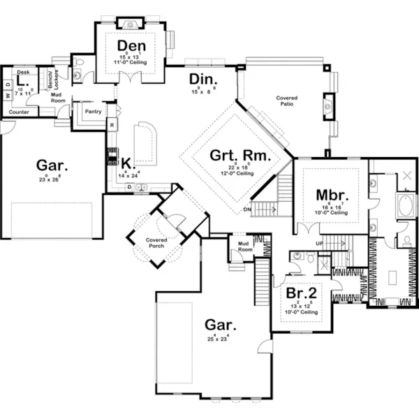 Luxury House Plan First Floor - Pebble Beach Luxury Home 123S-0023 - Shop House Plans and More