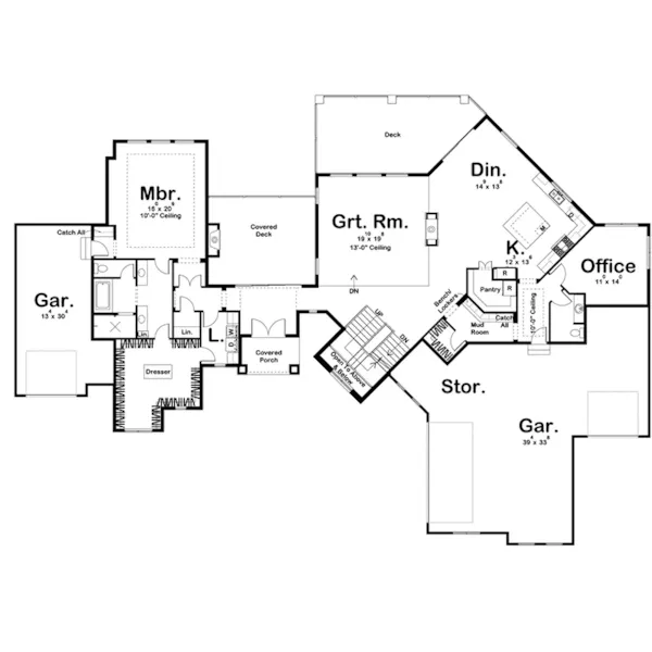 Waterfront House Plan First Floor - Hilton Head Bay Luxury Home 123S-0025 - Shop House Plans and More