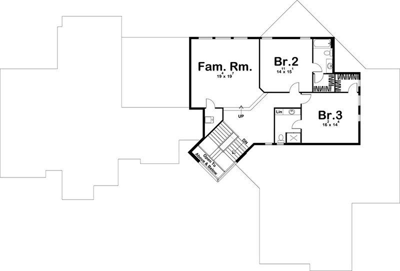 Sunbelt House Plan Second Floor - 123S-0025 - Shop House Plans and More