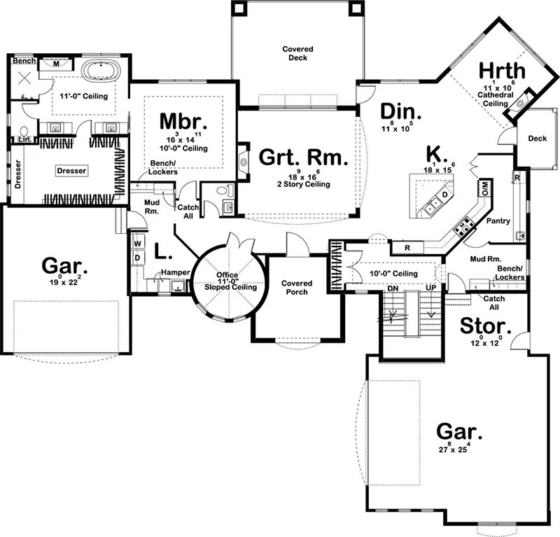 Sunbelt House Plan First Floor - 123S-0026 - Shop House Plans and More