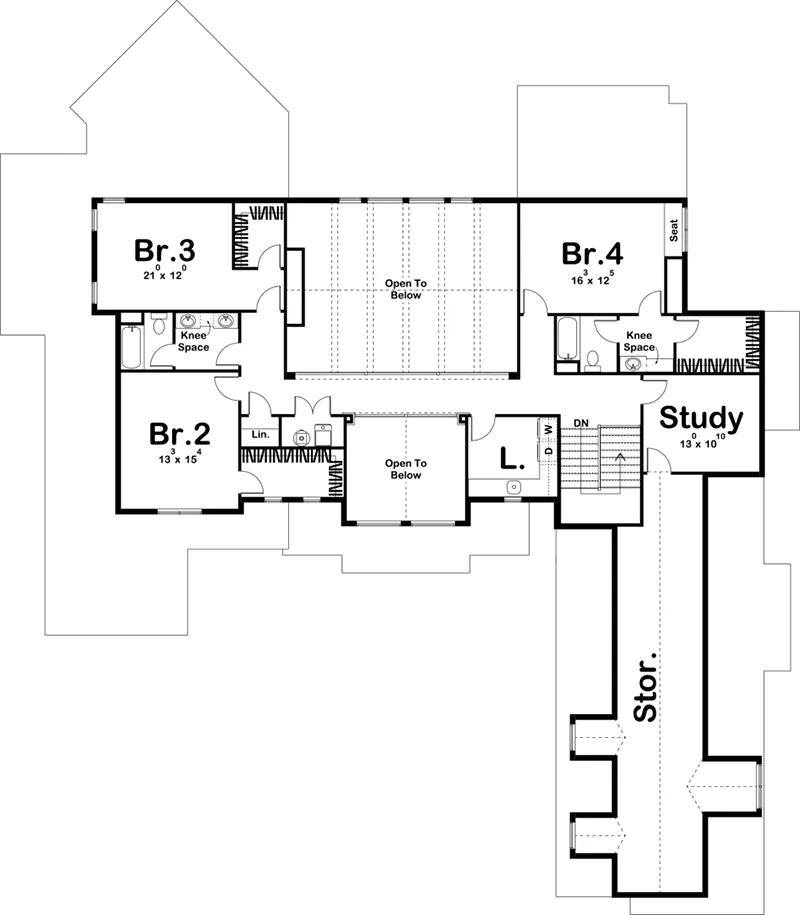 Craftsman House Plan Second Floor - 123S-0028 - Shop House Plans and More