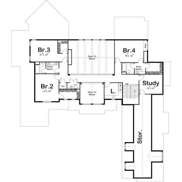 Luxury House Plan Second Floor - South Dale Craftsman Home 123S-0028 - Shop House Plans and More