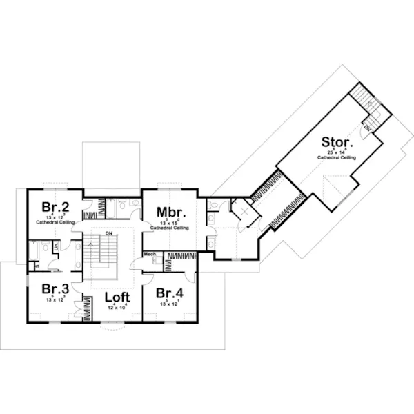 Farmhouse Plan Second Floor - Melrose Avenue Modern Farmhouse 123S-0029 - Shop House Plans and More