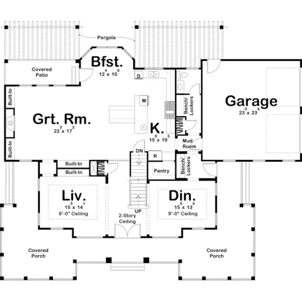 Country House Plan First Floor - Greensborough Farmhouse 123S-0035 - Shop House Plans and More