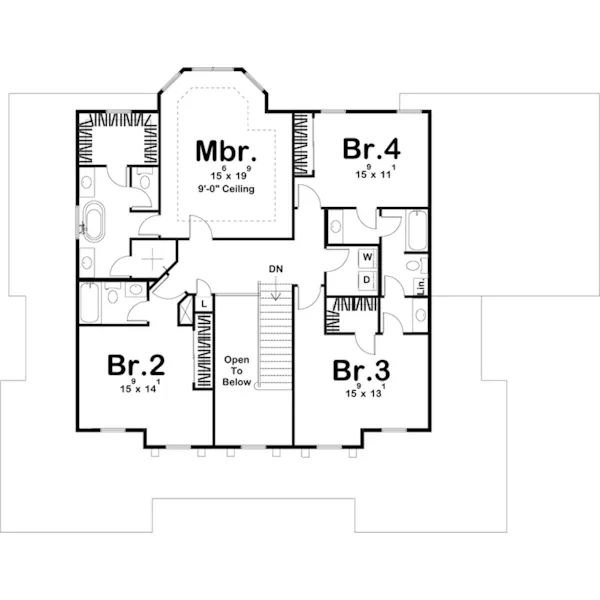 Country House Plan Second Floor - Greensborough Farmhouse 123S-0035 - Shop House Plans and More