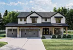 Farmhouse Plan Front of Home - Poplar View Luxury Home 123D-0067 | House Plans and More