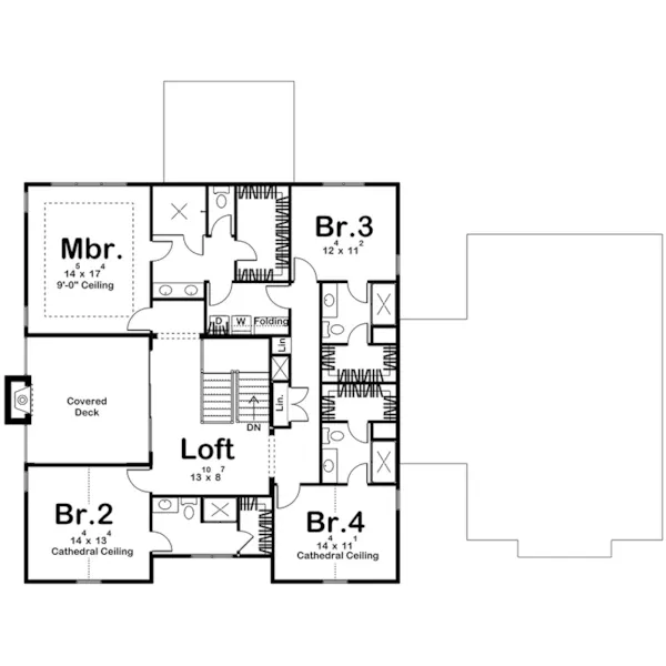 Modern Farmhouse Plan Second Floor - Southbend Modern Farmhouse 123S-0063 | House Plans and More