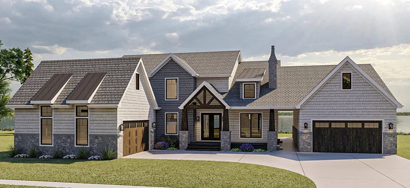 Craftsman House Plan Front of Home - 123D-0065 | House Plans and More