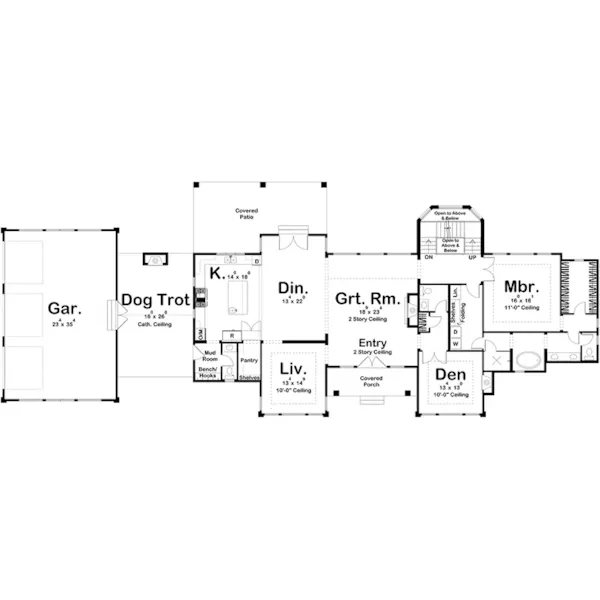 Saltbox House Plan First Floor - Salthouse Luxury Home 123S-0067 | House Plans and More