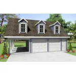 Building Plans Front of Home - Old Forge Garage With Carport 124D-6001 | House Plans and More