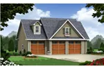 Building Plans Front of Home - Collins 3-Car Apartment Garage 124D-7502 | House Plans and More