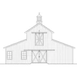 Building Plans Rear Elevation - Barclay Country Barn Apartment 124D-7504 | House Plans and More