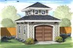Building Plans Front Image - Abrantes Shingle Style Shed 125D-4504 | House Plans and More