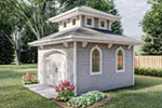 Building Plans Side View Photo - Abrantes Shingle Style Shed 125D-4504 | House Plans and More