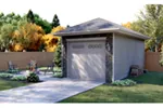 Building Plans Front of Home - Tyrell 1-Car Garage 125D-6001 | House Plans and More