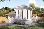 Building Plans Front of Home - Stanley Garage With Veranda  125D-6008 | House Plans and More