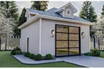 Building Plans Front of Home - Terran Oversized 1-Car Garage 125D-6009 | House Plans and More