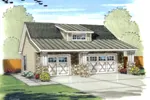 Craftsman House Plan Front Image - Echoridge Bungalow 3-Car Garage 125D-6014 | House Plans and More