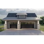 Traditional House Plan Front of Home - Echoridge Bungalow 3-Car Garage 125D-6014 | House Plans and More