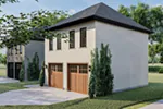 Mediterranean House Plan Side View Photo - Gianna Stucco Apartment Garage 125D-7501 | House Plans and More