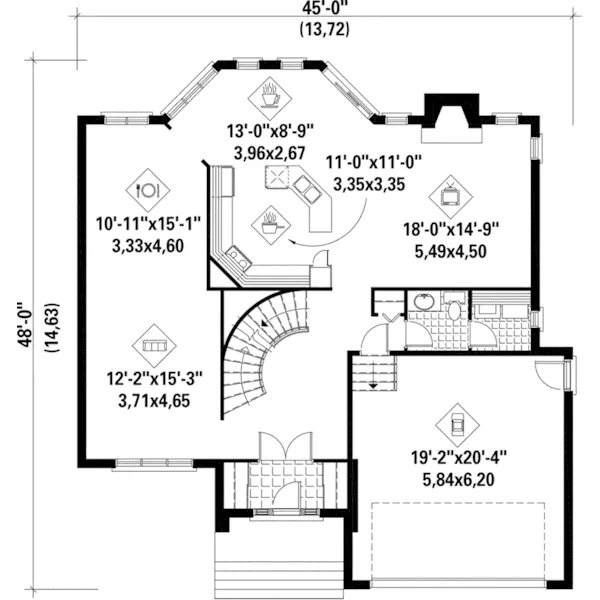 Traditional House Plan First Floor - Becton Traditional Home 126D-0003 - Search House Plans and More