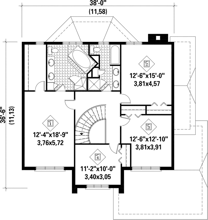 Georgian House Plan Second Floor - Becton Traditional Home 126D-0003 - Search House Plans and More