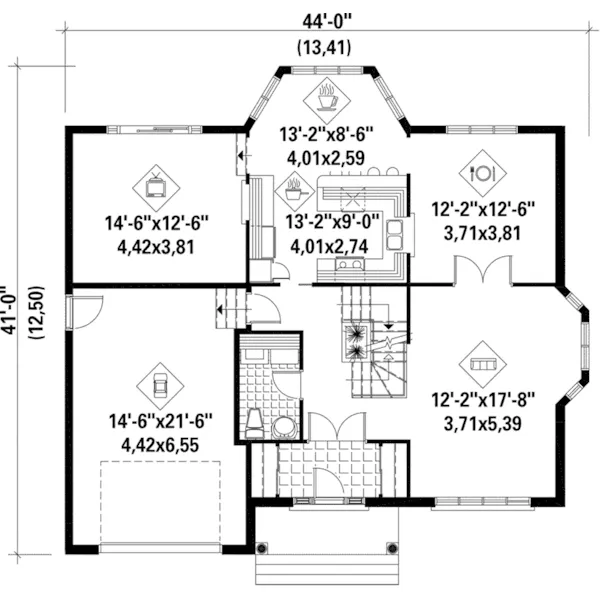 Traditional House Plan First Floor - Natalia Two-Story Home 126D-0004 - Shop House Plans and More