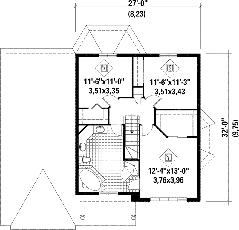 Traditional House Plan Second Floor - Natalia Two-Story Home 126D-0004 - Shop House Plans and More
