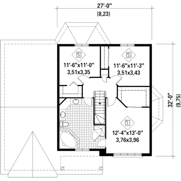 Traditional House Plan Second Floor - Natalia Two-Story Home 126D-0004 - Shop House Plans and More