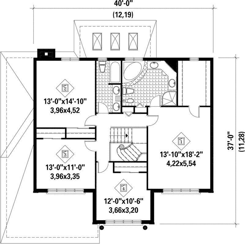 Traditional House Plan Second Floor - Holmes Traditional Home 126D-0006 - Search House Plans and More